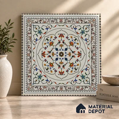 Moroccan Look Floor Tile TL 07798 Decora 08 2 ft x 2 ft Vitrified Matte Finish Tile - 12 mm |  Random 2 | Suitable for Corridor, Courtyard, Balcony | Please Expect a Slight Variation of Pattern