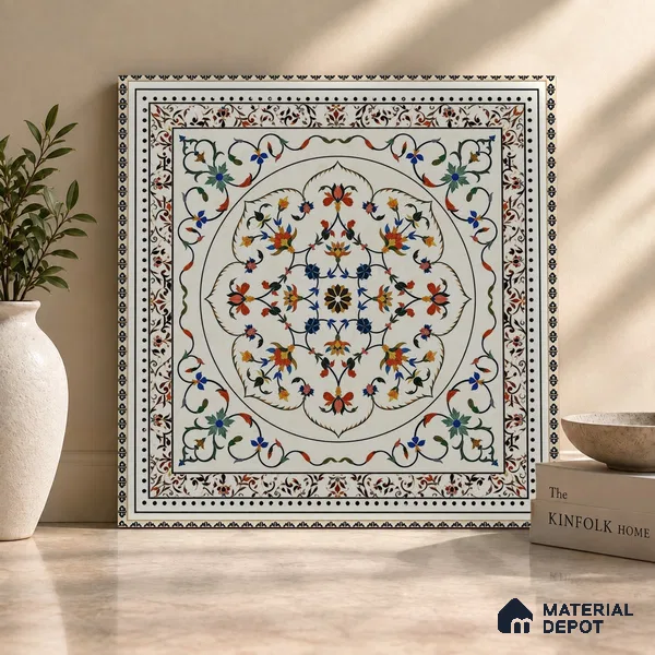 Moroccan Look Floor Tile TL 07798 Decora 08 2 ft x 2 ft Vitrified Matte Finish Tile - 12 mm |  Random 2 | Suitable for Corridor, Courtyard, Balcony | Please Expect a Slight Variation of Pattern