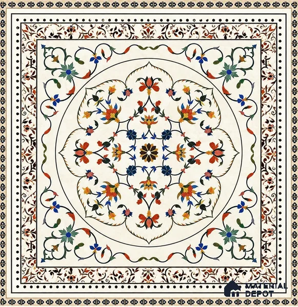 Moroccan Look Floor Tile TL 07798 Decora 08 2 ft x 2 ft Vitrified Matte Finish Tile - 12 mm |  Random 2 | Suitable for Corridor, Courtyard, Balcony | Please Expect a Slight Variation of Pattern
