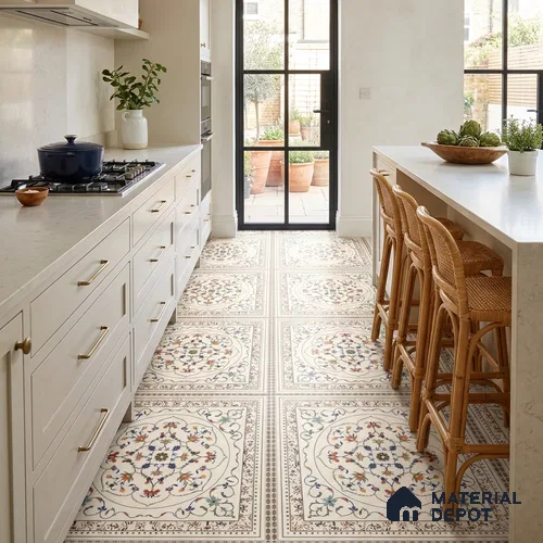 Moroccan Look Floor Tile TL 07798 Decora 08 2 ft x 2 ft Vitrified Matte Finish Tile - 12 mm | Random 2 | Suitable for Corridor, Courtyard, Balcony | Please Expect a Slight Variation of Pattern
