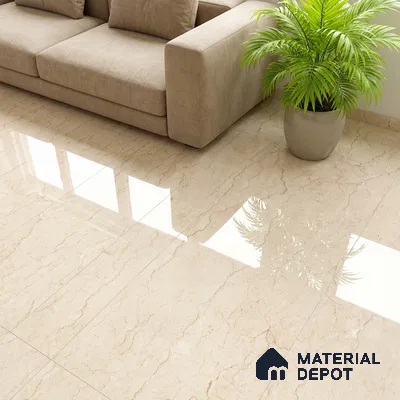 Floor & Wall Tile TL 07843 Infinite Saina Beige 4 ft x 2 ft Vitrified Glossy Finish - 9 mm | Suitable for Kitchen, Bathroom, Living Room & Bedroom | Random 4