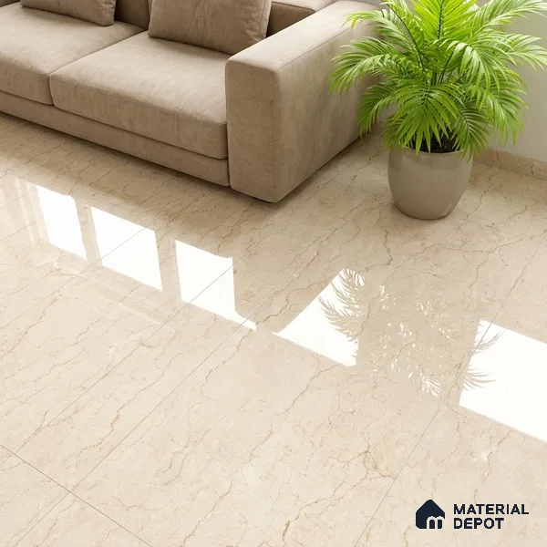 Floor & Wall Tile TL 07843 Infinite Saina Beige 4 ft x 2 ft Vitrified Glossy Finish - 9 mm | Suitable for Kitchen, Bathroom, Living Room & Bedroom | Random 4