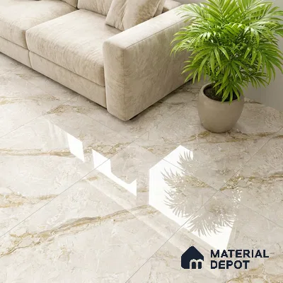 Floor & Wall Tile TL 07844 Endless Breccia Classic 4 ft x 2 ft Vitrified Glossy Finish - 9 mm | Suitable for Kitchen, Bathroom, Living Room & Bedroom | Random 6