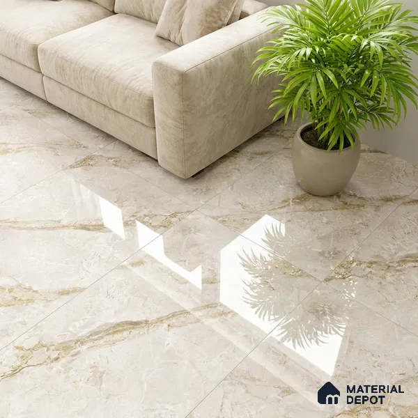 Floor & Wall Tile TL 07844 Endless Breccia Classic 4 ft x 2 ft Vitrified Glossy Finish - 9 mm | Suitable for Kitchen, Bathroom, Living Room & Bedroom | Random 6