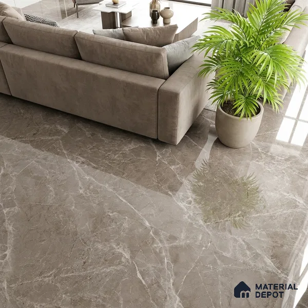 Floor & Wall Tile TL 07846 Endless Elegant Choco 4 ft x 2 ft Vitrified Glossy Finish - 9 mm | Suitable for Kitchen, Bathroom, Living Room & Bedroom | Random 6