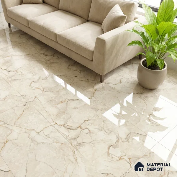 Floor & Wall Tile TL 07849 Endless Sauvage Beige 4 ft x 2 ft Vitrified Glossy Finish - 9 mm | Suitable for Kitchen, Bathroom, Living Room & Bedroom | Random 4