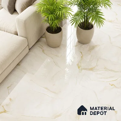 Floor & Wall Tile TL 07850 Spring Gold 4 ft x 2 ft Vitrified Glossy Finish - 9 mm | Suitable for Kitchen, Bathroom, Living Room & Bedroom | Random 7