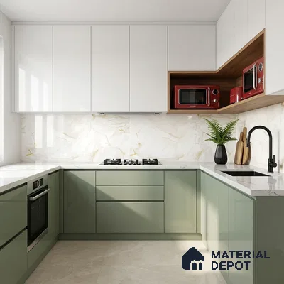 Floor & Wall Tile TL 07850 Spring Gold 4 ft x 2 ft Vitrified Glossy Finish - 9 mm | Suitable for Kitchen, Bathroom, Living Room & Bedroom | Random 7