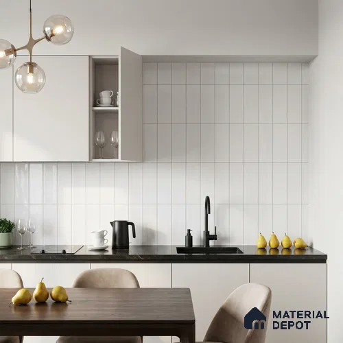Wall Tile TL 07859 B Evolve Milky 1 ft x 1 ft Ceramic Glossy Finish - 9.5 mm | Suitable for Kitchen, Bathroom & Balcony Walls | Please Expect a Slight Variation of Pattern