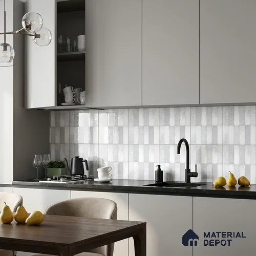 Wall Tile TL 07860 B Path Milky Glue Decor 1 ft x 1 ft Ceramic Glossy Finish - 9.5 mm | Suitable for Kitchen, Bathroom & Balcony Walls | Please Expect a Slight Variation of Pattern