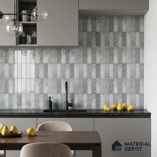 Wall Tile TL 07860 D Path Hue Glue Decor 1 ft x 1 ft Ceramic Glossy Finish - 9.5 mm | Suitable for Kitchen, Bathroom & Balcony Walls | Please Expect a Slight Variation of Pattern