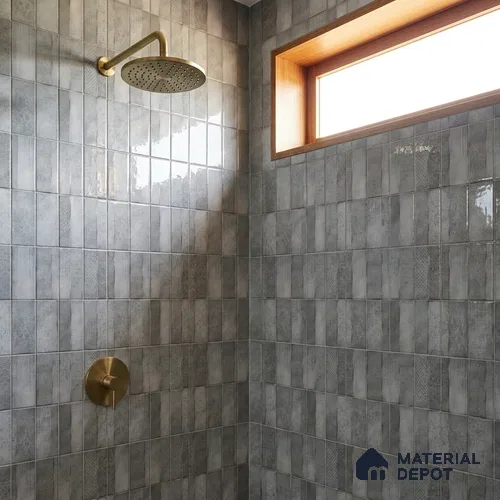 Wall Tile TL 07860 Path Grey Glue Decor 1 ft x 1 ft Ceramic Glossy Finish - 9.5 mm | Suitable for Kitchen, Bathroom & Balcony Walls | Please Expect a Slight Variation of Pattern