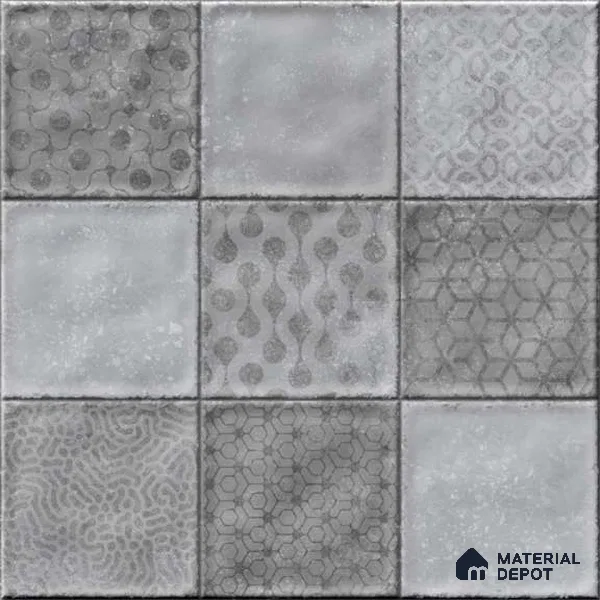 Faux Subway Wall Tile TL 07861 C Haven Grey Glue Decor-1 1 ft x 1 ft Ceramic Glossy Finish - 9.5 mm | Suitable for Kitchen, Bathroom