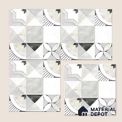 Wall Tile TL 07861 D Haven Glue Decor-13 1 ft x 1 ft Ceramic Glossy Finish - 9.5 mm | Suitable for Kitchen, Bathroom & Balcony Walls | Please Expect a Slight Variation of Pattern