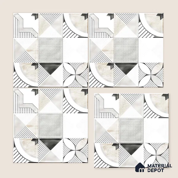 Wall Tile TL 07861 D Haven Glue Decor-13 1 ft x 1 ft Ceramic Glossy Finish - 9.5 mm | Suitable for Kitchen, Bathroom & Balcony Walls | Please Expect a Slight Variation of Pattern