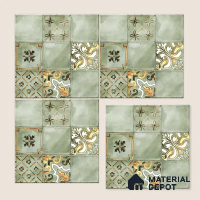 Wall Tile TL 07862 C Horizon Bice Decor-2 1 ft x 1 ft Ceramic Glossy Finish - 9.5 mm | Suitable for Kitchen, Bathroom & Balcony Walls | Please Expect a Slight Variation of Pattern