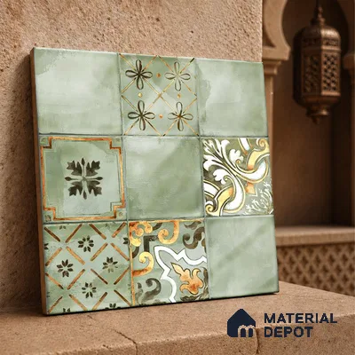 Wall Tile TL 07862 C Horizon Bice Decor-2 1 ft x 1 ft Ceramic Glossy Finish - 9.5 mm | Suitable for Kitchen, Bathroom & Balcony Walls | Please Expect a Slight Variation of Pattern
