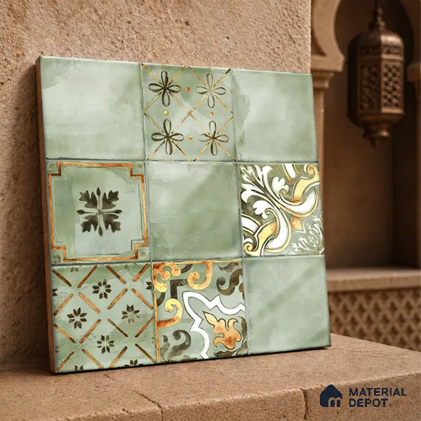 Wall Tile TL 07862 C Horizon Bice Decor-2 1 ft x 1 ft Ceramic Glossy Finish - 9.5 mm | Suitable for Kitchen, Bathroom & Balcony Walls | Please Expect a Slight Variation of Pattern