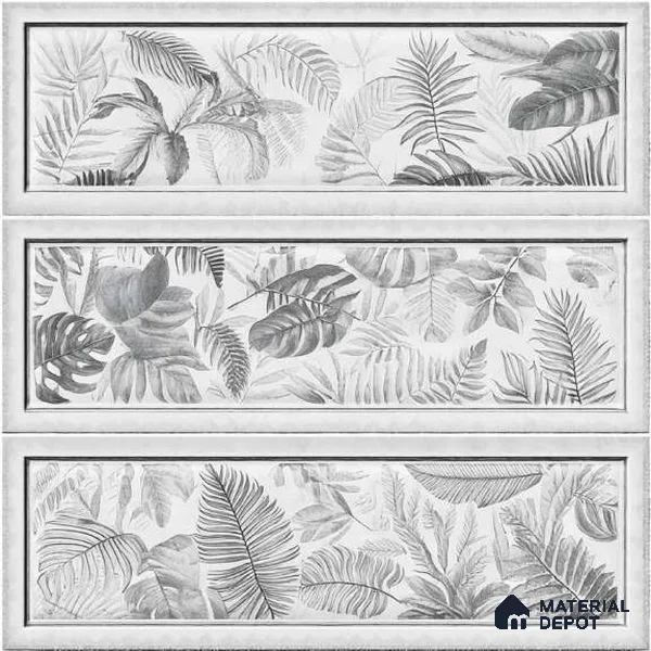 Tropical Wall Tile TL 07863 C Pura Glue Decor-7 1 ft x 1 ft Ceramic Glossy Finish - 9.5 mm | Suitable for Kitchen, Bathroom & Balcony Walls | Please Expect a Slight Variation of Pattern