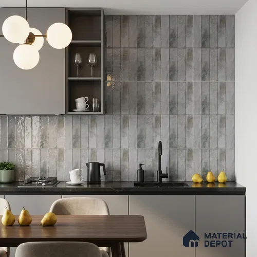 Wall Tile TL 07864 B Origins Grey Decor 1 ft x 1 ft Ceramic Glossy Finish - 9.5 mm | Suitable for Kitchen, Bathroom & Balcony Walls | Please Expect a Slight Variation of Pattern
