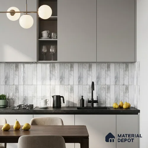 Wall Tile TL 07864 C Origins Milky Decor-1 1 ft x 1 ft Ceramic Glossy Finish - 9.5 mm | Suitable for Kitchen, Bathroom & Balcony Walls | Please Expect a Slight Variation of Pattern