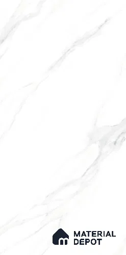 Marble Carrara Wall & Floor Tile TL 07870 Off-White 4 ft x 2 ft Glossy Finish Vitrified Tile - 9 mm | 3 Random Designs | Suitable For Living Room, Bedroom, Dining