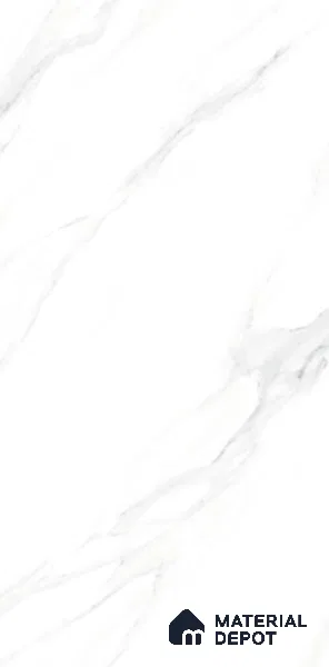 Marble Carrara Wall & Floor Tile TL 07870 Off-White 4 ft x 2 ft Glossy Finish Vitrified Tile - 9 mm | 3 Random Designs | Suitable For Living Room, Bedroom, Dining