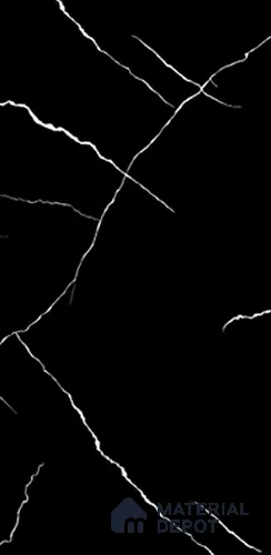 Marble Nero Marquina Wall & Floor Tile TL 07875 Jet Black 4 ft x 2 ft High Gloss Finish Vitrified Tile - 9 mm | 6 Random Designs | Suitable For Living Room, Bedroom, Dining