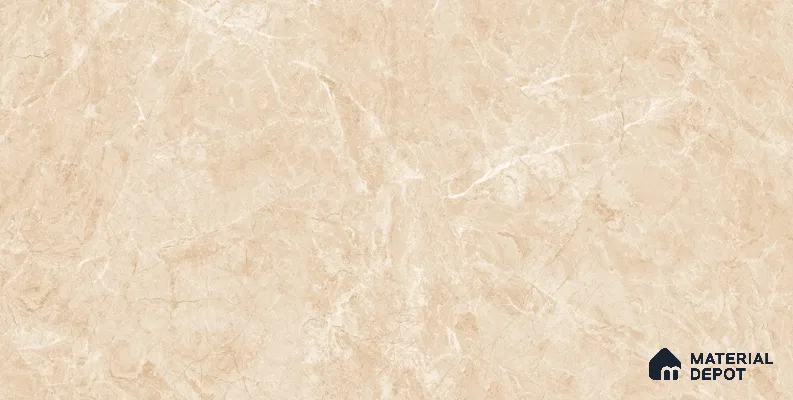 Marble Crema Marfil Wall & Floor Tile TL 07878 B Wheat Beige 4 ft x 2 ft High Gloss Finish Vitrified Tile - 9 mm | Suitable For Living Room, Bedroom, Dining