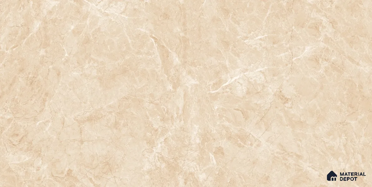 Marble Crema Marfil Wall & Floor Tile TL 07878 B Wheat Beige 4 ft x 2 ft High Gloss Finish Vitrified Tile - 9 mm | Suitable For Living Room, Bedroom, Dining