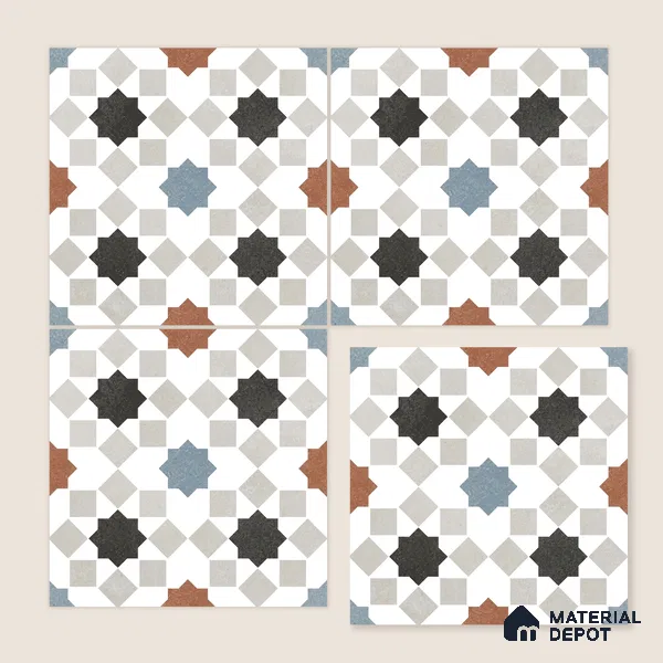 Floor & Wall Tile TL 07881 Sandrift Clay 1 ft x 1 ft Ceramic Matte Finish - 7.5 mm | Suitable for Living Room, Bedroom & Dining | Please Expect a Slight Variation of Pattern