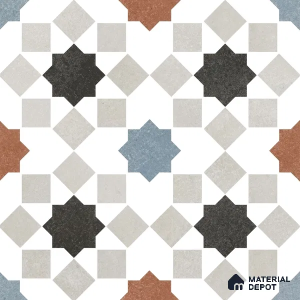 Floor & Wall Tile TL 07881 Sandrift Clay 1 ft x 1 ft Ceramic Matte Finish - 7.5 mm | Suitable for Living Room, Bedroom & Dining | Please Expect a Slight Variation of Pattern