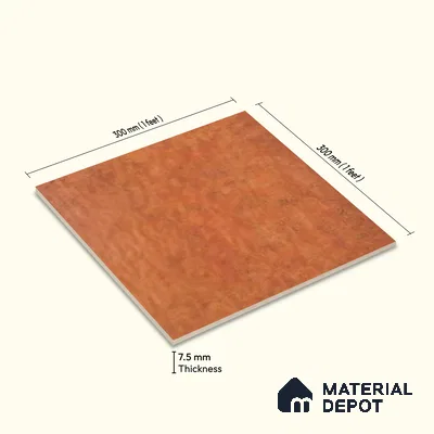 Floor & Wall Tile TL 07883 Sienna Echo 1 ft x 1 ft Ceramic Matte Finish - 7.5 mm | Suitable for Living Room, Bedroom & Dining | Please Expect a Slight Variation of Pattern
