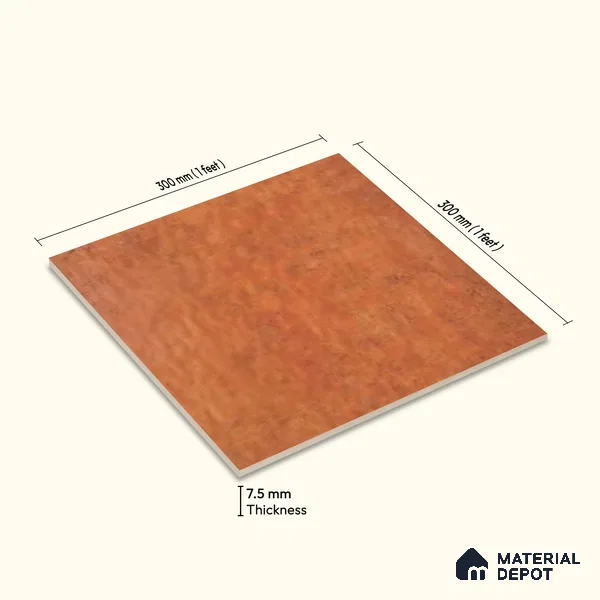Floor & Wall Tile TL 07883 Sienna Echo 1 ft x 1 ft Ceramic Matte Finish - 7.5 mm | Suitable for Living Room, Bedroom & Dining | Please Expect a Slight Variation of Pattern