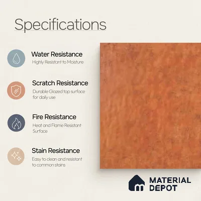 Floor & Wall Tile TL 07883 Sienna Echo 1 ft x 1 ft Ceramic Matte Finish - 7.5 mm | Suitable for Living Room, Bedroom & Dining | Please Expect a Slight Variation of Pattern