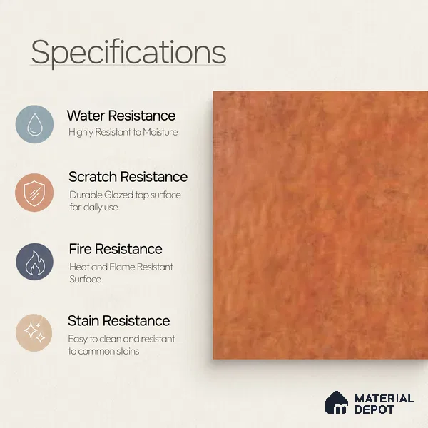 Floor & Wall Tile TL 07883 Sienna Echo 1 ft x 1 ft Ceramic Matte Finish - 7.5 mm | Suitable for Living Room, Bedroom & Dining | Please Expect a Slight Variation of Pattern