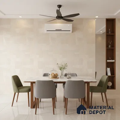 Punch Floor & Wall Tile TL 07890 Levels Beige Decor - 1 4 ft x 2 ft Matte Finish Vitrified Tile - 9 mm  | Suitable For living Room, Bedroom, Bathroom
