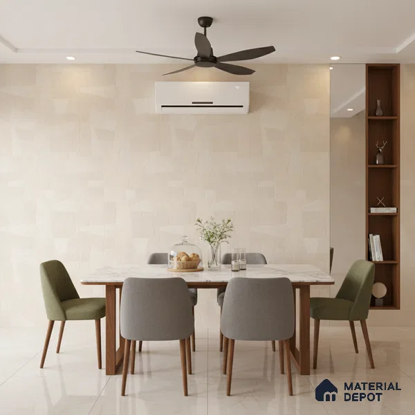 Punch Floor & Wall Tile TL 07890 Levels Beige Decor - 1 4 ft x 2 ft Matte Finish Vitrified Tile - 9 mm | Suitable For living Room, Bedroom, Bathroom
