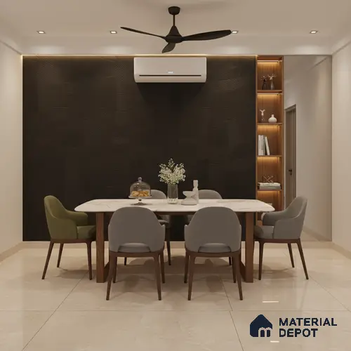 Punch Floor & Wall Tile TL 07891 Levels Black Decor - 1 4 ft x 2 ft Matte Finish Vitrified Tile - 9 mm | Suitable For living Room, Bedroom, Bathroom