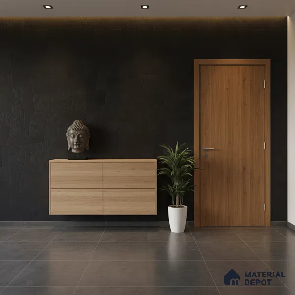 Punch Floor & Wall Tile TL 07891 Levels Black Decor - 1 4 ft x 2 ft Matte Finish Vitrified Tile - 9 mm  | Suitable For living Room, Bedroom, Bathroom