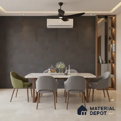 Punch Floor & Wall Tile TL 07892 Levels DimGrey Decor - 1 4 ft x 2 ft Matte Finish Vitrified Tile - 9 mm  | Suitable For living Room, Bedroom, Bathroom