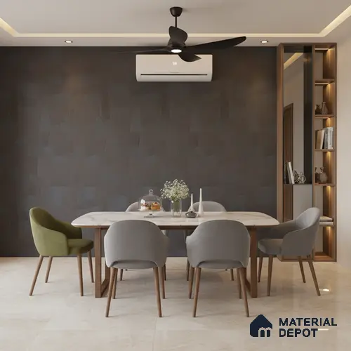 Punch Floor & Wall Tile TL 07892 Levels DimGrey Decor - 1 4 ft x 2 ft Matte Finish Vitrified Tile - 9 mm  | Suitable For living Room, Bedroom, Bathroom