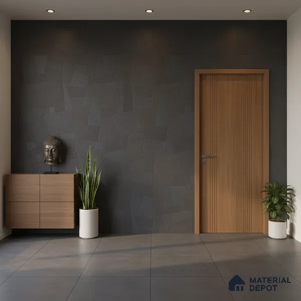 Punch Floor & Wall Tile TL 07892 Levels DimGrey Decor - 1 4 ft x 2 ft Matte Finish Vitrified Tile - 9 mm  | Suitable For living Room, Bedroom, Bathroom