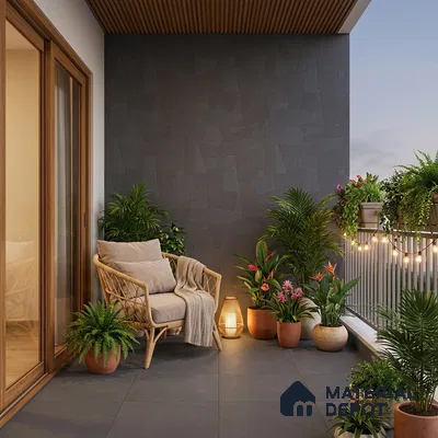 Punch Floor & Wall Tile TL 07892 Levels DimGrey Decor - 1 4 ft x 2 ft Matte Finish Vitrified Tile - 9 mm  | Suitable For living Room, Bedroom, Bathroom