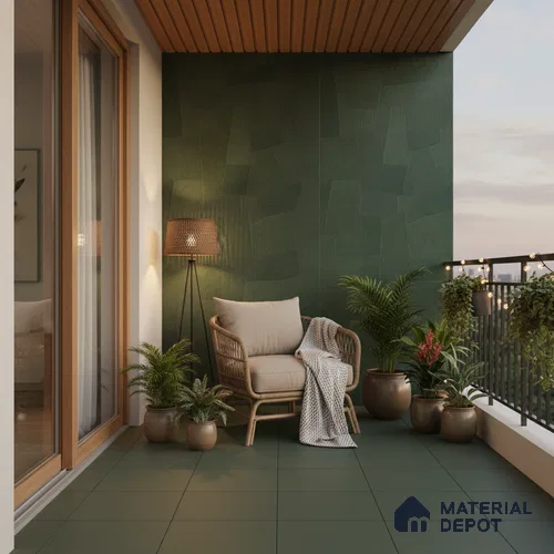 Punch Floor & Wall Tile TL 07893 Levels Forest Decor - 1 4 ft x 2 ft Matte Finish Vitrified Tile - 9 mm  | Suitable For living Room, Bedroom, Bathroom