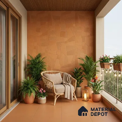 Punch Floor & Wall Tile TL 07894 Levels Marigold Decor - 1 4 ft x 2 ft Matte Finish Vitrified Tile - 9 mm  | Suitable For living Room, Bedroom, Bathroom