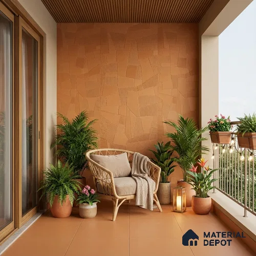 Punch Floor & Wall Tile TL 07894 Levels Marigold Decor - 1 4 ft x 2 ft Matte Finish Vitrified Tile - 9 mm  | Suitable For living Room, Bedroom, Bathroom