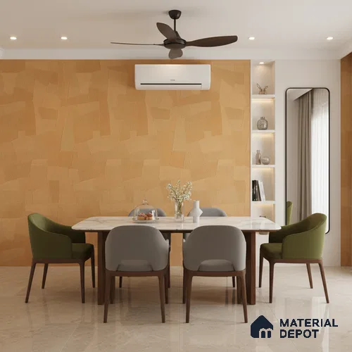 Punch Floor & Wall Tile TL 07895 Levels Melon Yellow Decor - 1 4 ft x 2 ft Matte Finish Vitrified Tile - 9 mm  | Suitable For living Room, Bedroom, Bathroom