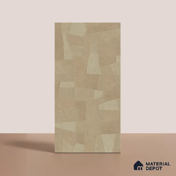 Punch Floor & Wall Tile TL 07896 Levels Sand Decor - 1 4 ft x 2 ft Matte Finish Vitrified Tile - 9 mm | Suitable For living Room, Bedroom, Bathroom
