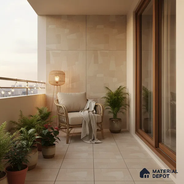 Punch Floor & Wall Tile TL 07896 Levels Sand Decor - 1 4 ft x 2 ft Matte Finish Vitrified Tile - 9 mm  | Suitable For living Room, Bedroom, Bathroom